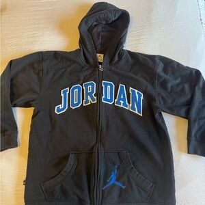 Nike Air Jordan Zip-Up Hoodie – Black with Blue Logo – Youth XL